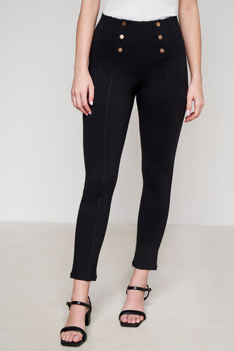 Black High-Waisted Leggings, Black, image 1